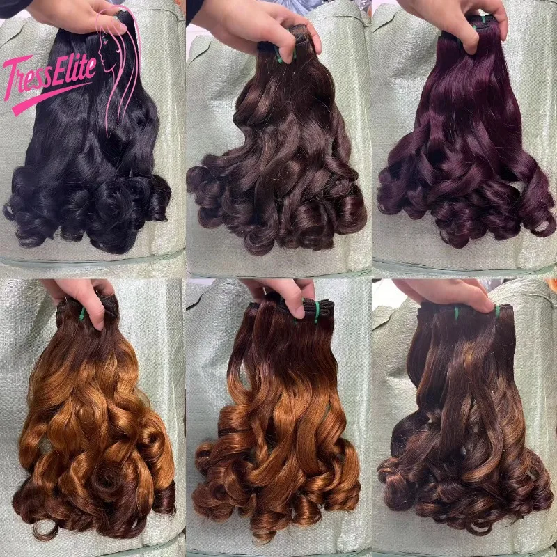 12a Human Hair Weaving Women's Double Drawn Bundles Bouncy 10-24 Inch Multi Color Selection High Quality 100% Unprocessed