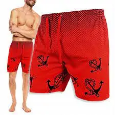 

Short male shorts swimming beach shorts with swimming paddles.