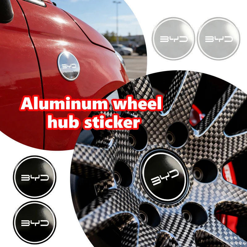 For BYD 4Pcs 56MM Car Wheel Center Hub Caps Logo Sticker Qin Pro Tang F3 E6 Atto 3 Yuan Plus Song Max G3 I3 Ea1