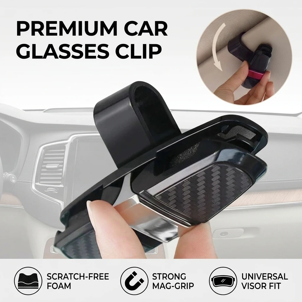 Car Sunglasses Frame Carbon Fiber Bills Glasses Clip Multi Function In Car Creative Eye Box Card Double Headed Clip On Board