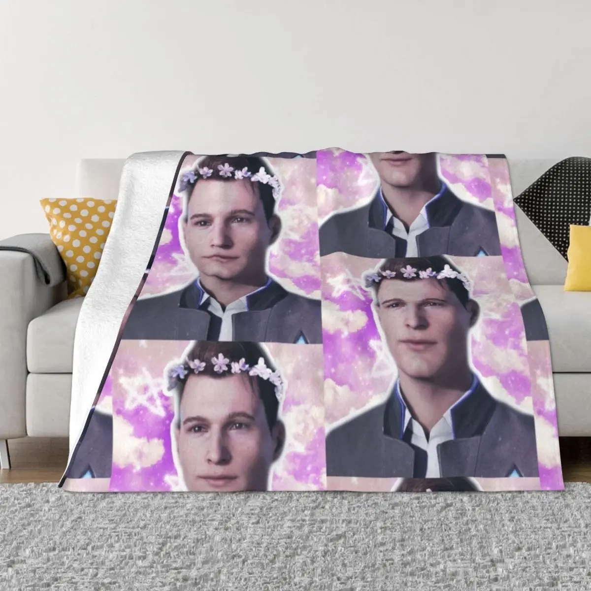 

Flowerboy Connor DBH Videogame Throw Blanket warm winter For Decorative Sofa Travel Blankets