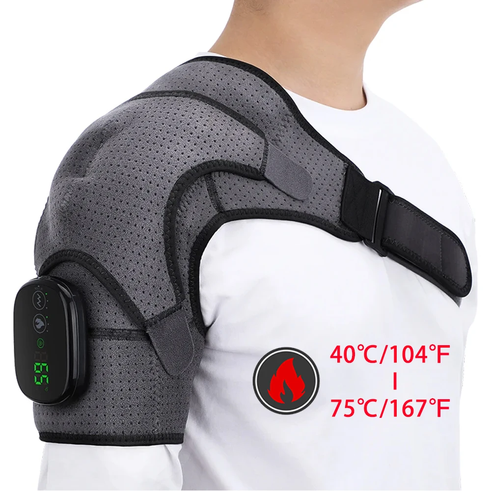 Electric Heating Pad for Shoulder Fatigue Relief Massager Left and Right Shoulder Heating Belt Wrap Brace Warming Gifts