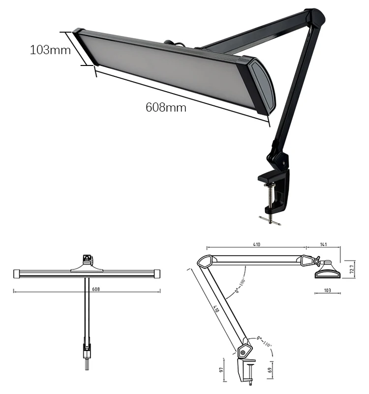 

30 Вт регулируемая цветовая температура с сенсорным управлением, светодиодное освещение для ювелира, прочная крышка из алюминиевого сплава, лампа CCT с затемнением