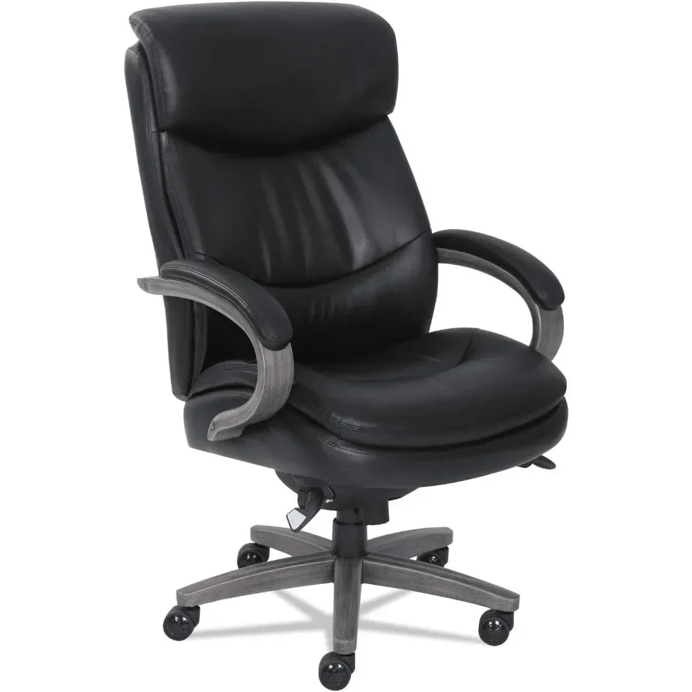 

48961A Woodbury Big and Tall Executive Chair, Supports 400 lbs., Black Seat/Back, Gray Base