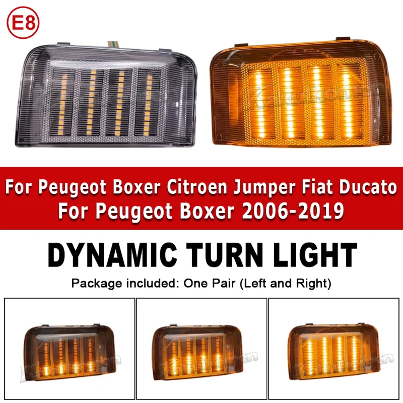 for Fiat Ducato Citroen Jumper Relay Peugeot Boxer RAM Promaster Car Styling LED Dynamic Amber Side Mirror Turn Signal Lights