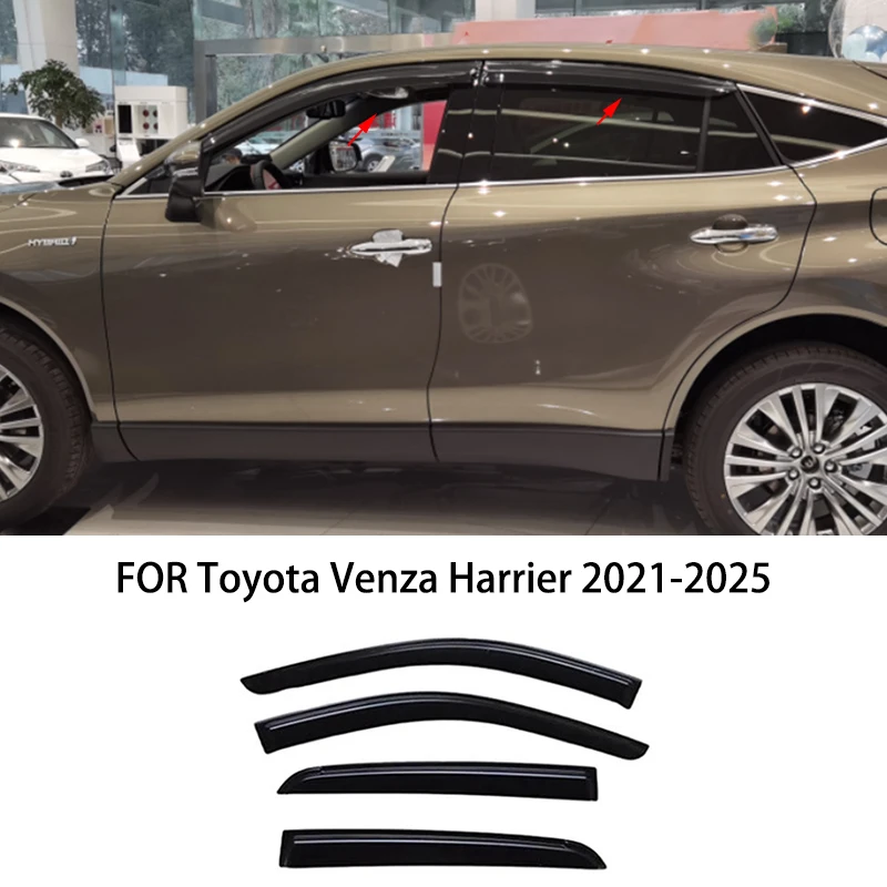 

Автомобильные аксессуары для Toyota Venza Harrier 2021-2025, черный водонепроницаемый козырек для дверей, окон, вентиляционные шторы, защита от солнца и дождя