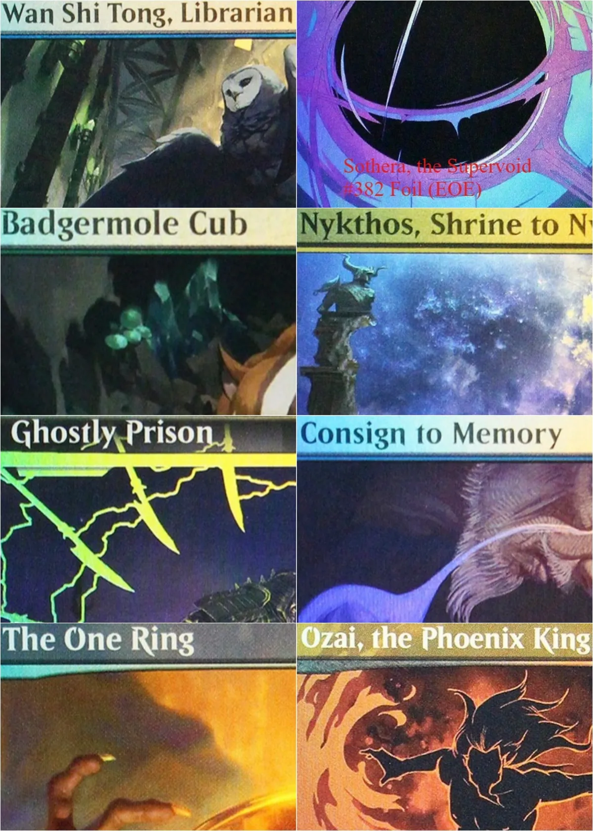 

Foil "Finale of Devastation/Sothera,the Supervoid/Ghostly Prison" Magical Proxy Cards Quality Proxy Board Game Trading Cards