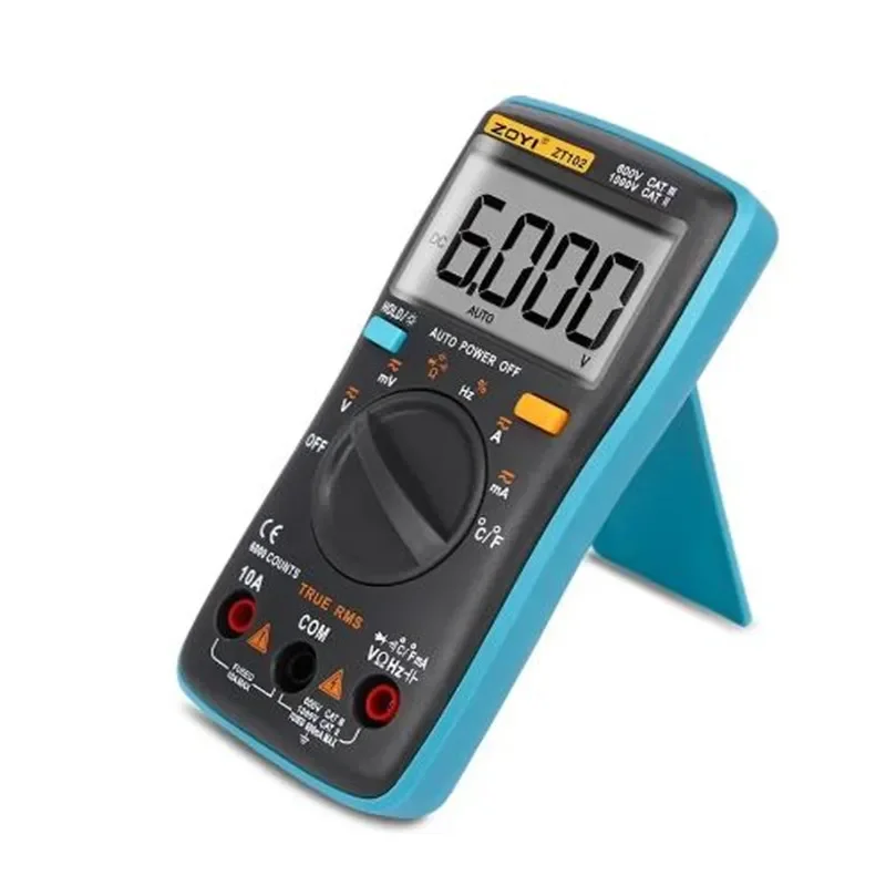 ZOYI ZT102 multimetro digitale 6000 conteggi AC/DC Tester di corrente di tensione voltmetro amperometro Ohm diodo resistenza misuratore di frequenza