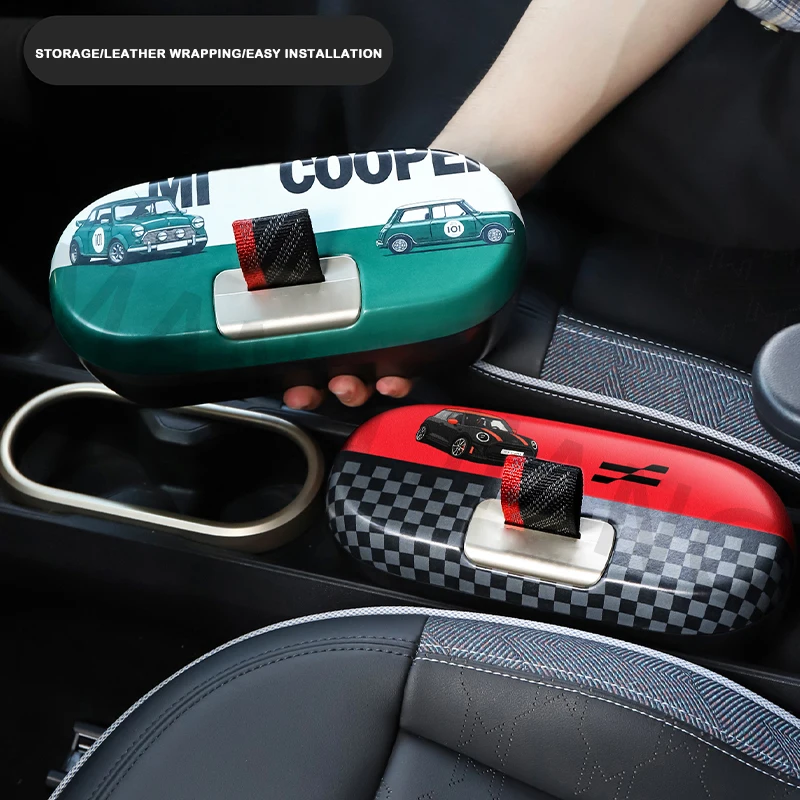 Car Central Control Storage Box For Mini Cooper E/SE J01 EV J05 Aceman 2024 2025 Central Armrest Storage Box Car Accessories