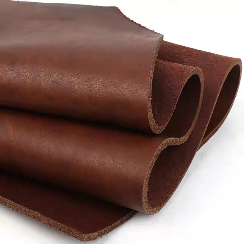 Brown Oily 4.5mm Thick Stiff Head Layer Waist Belt, Industrial Pad, Real Cowhide Material, Knife Sheath, Traction Rope
