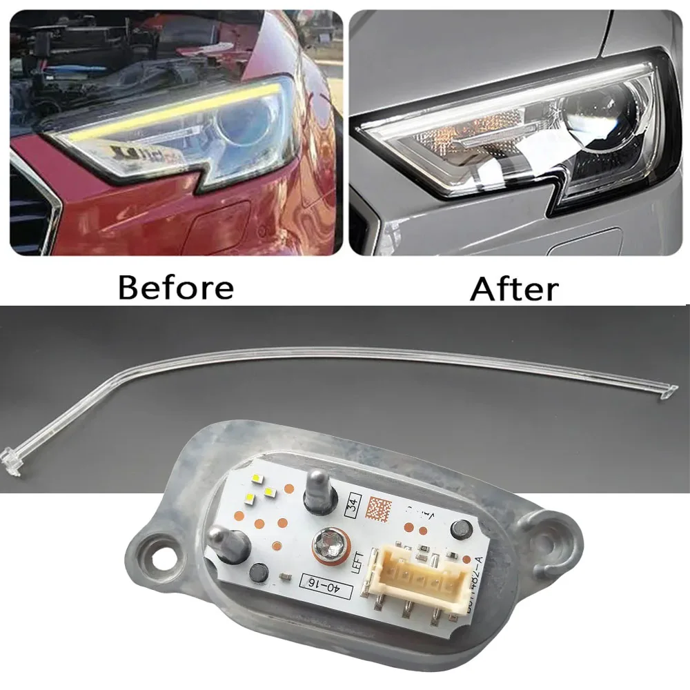 For Audi A3 s3 2016-2018 Xenon Headlight DRL Aperture Guide Tube Daytime Running Light Yellowing Turn White 8V0998473 8V0998474