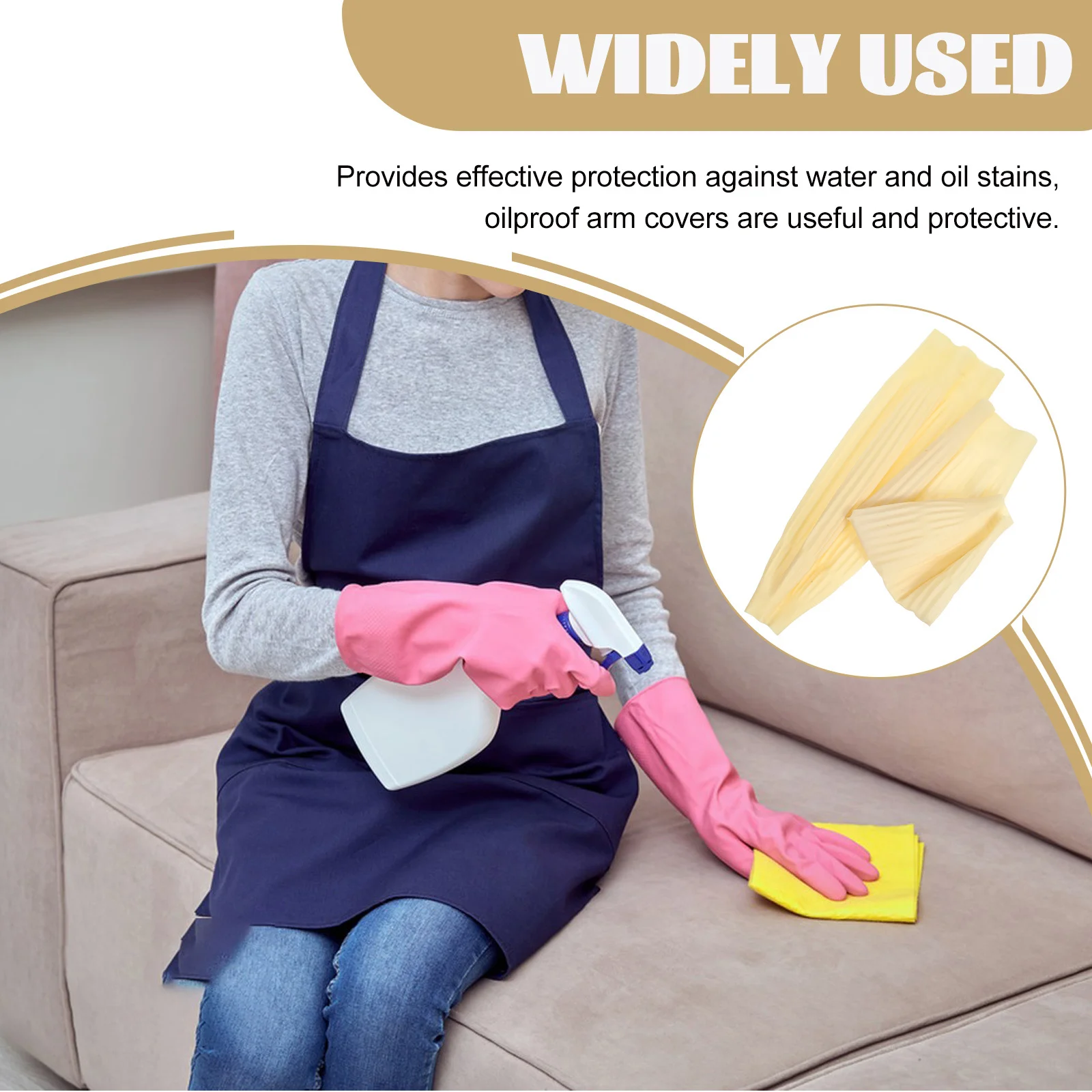 

1 Pair Waterproof Rubber Oversleeves Kitchen Cleaning Oilproof Arm Protection Covers Housework Sleeves For Women Men Work