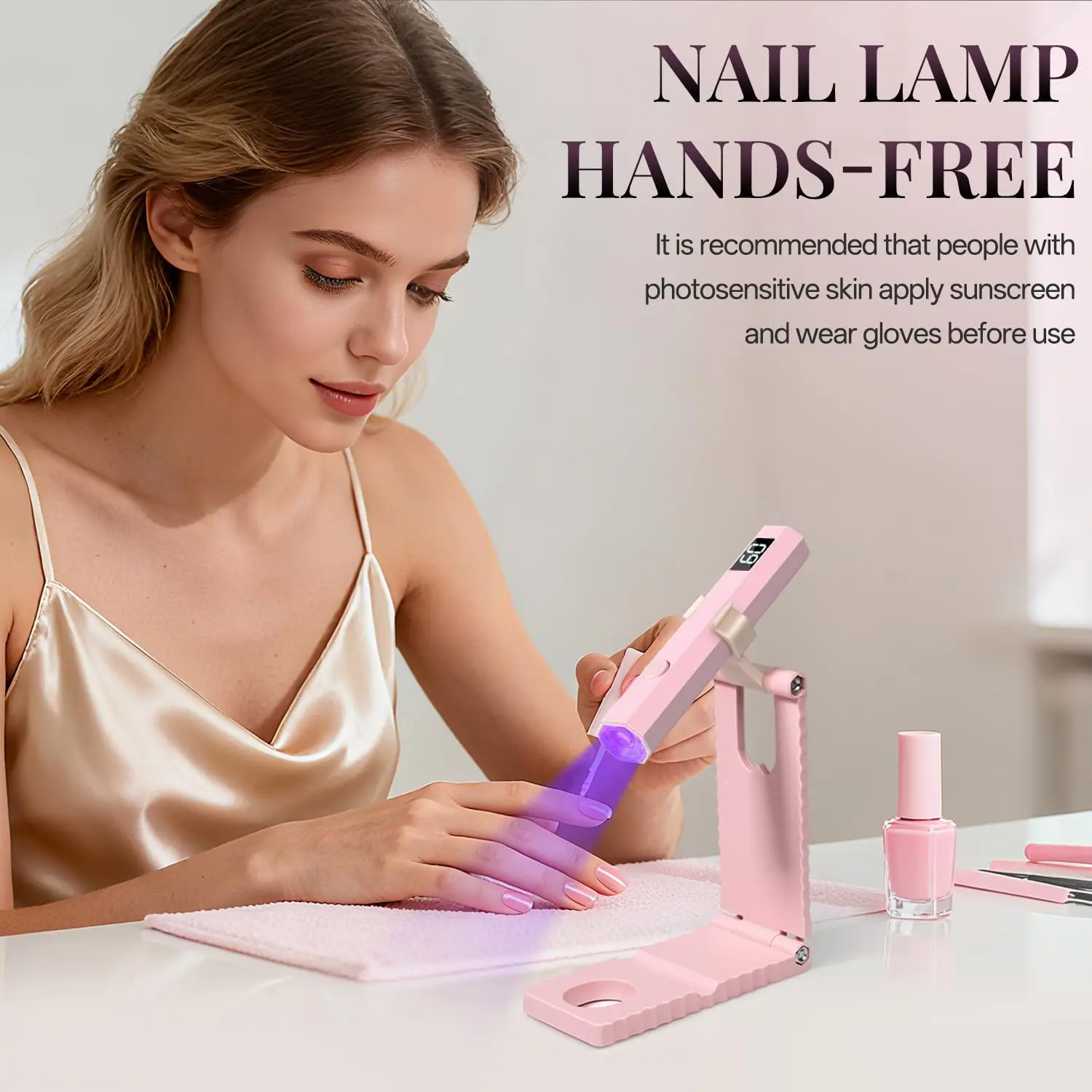 Ensemble de lampes à ongles UV/LED portables pratiques, lumière portative avec support, affichage LCD, sèche-ongles en Gel USB pour un durcissement rapide, tous