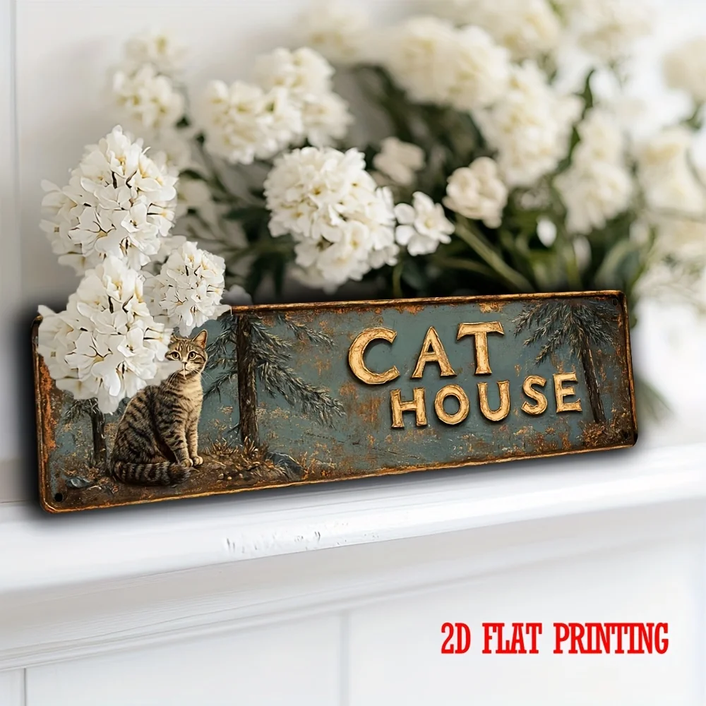 2D Flat,  Style Street Decorative Sign for CATERPILLAR Metal Tin Sign Wall Decor for Home Cafe Garage Farmhouse Toilet