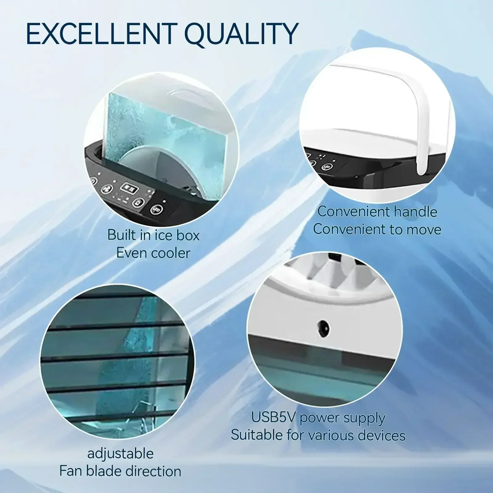 Portable Mobile Mini USB Cold Air Cooler Household Misting Humidifying Cooling Fan Small Air Condition Fan For Office Daily Home