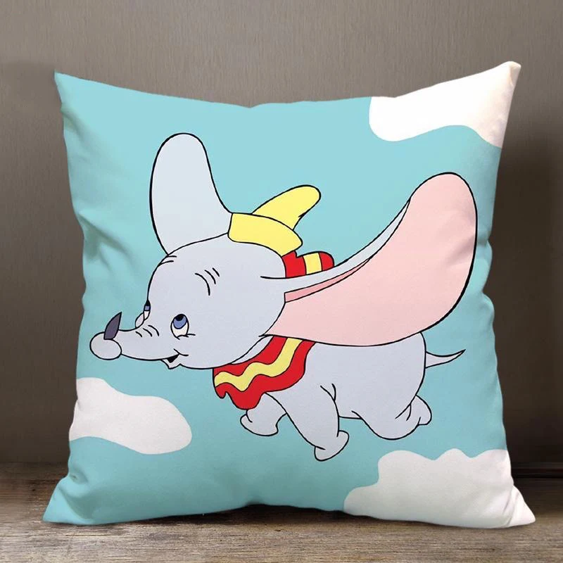 Funda de almohada de Disney Dumbo para niños, niños, niñas y parejas, funda de almohada decorativa, regalo de cumpleaños, 40x40cm