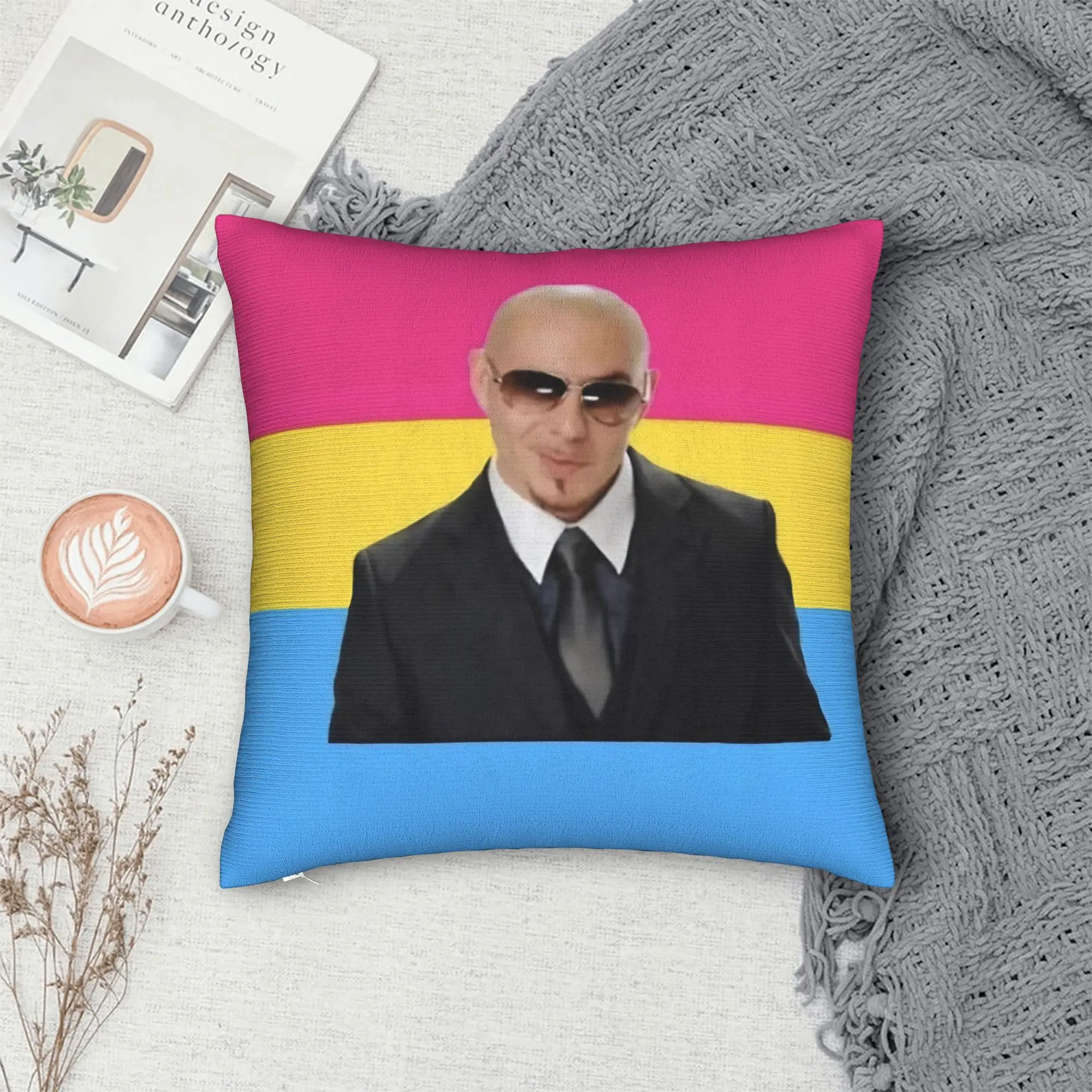 Singer Pitbull Tour 2026 Printed Pillowcases Cushion Cover  Throw Pillow Cover Warm Home Decorations Square Multi-Size