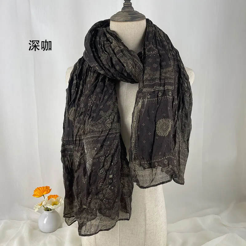 

New Characteristics Ethnic Style Scarf Women's Versatile Fashion Literary and Art Fan Retro Small Autumn and Winter