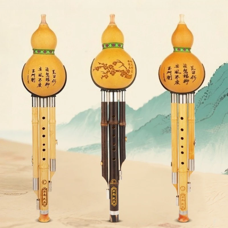 

Бамбуковый Hulusi C/B-плоский ключ, тыква, огурец, дети для начинающих, играющие в деревянные духовые инструменты, народный набор Hulusi ручной работы