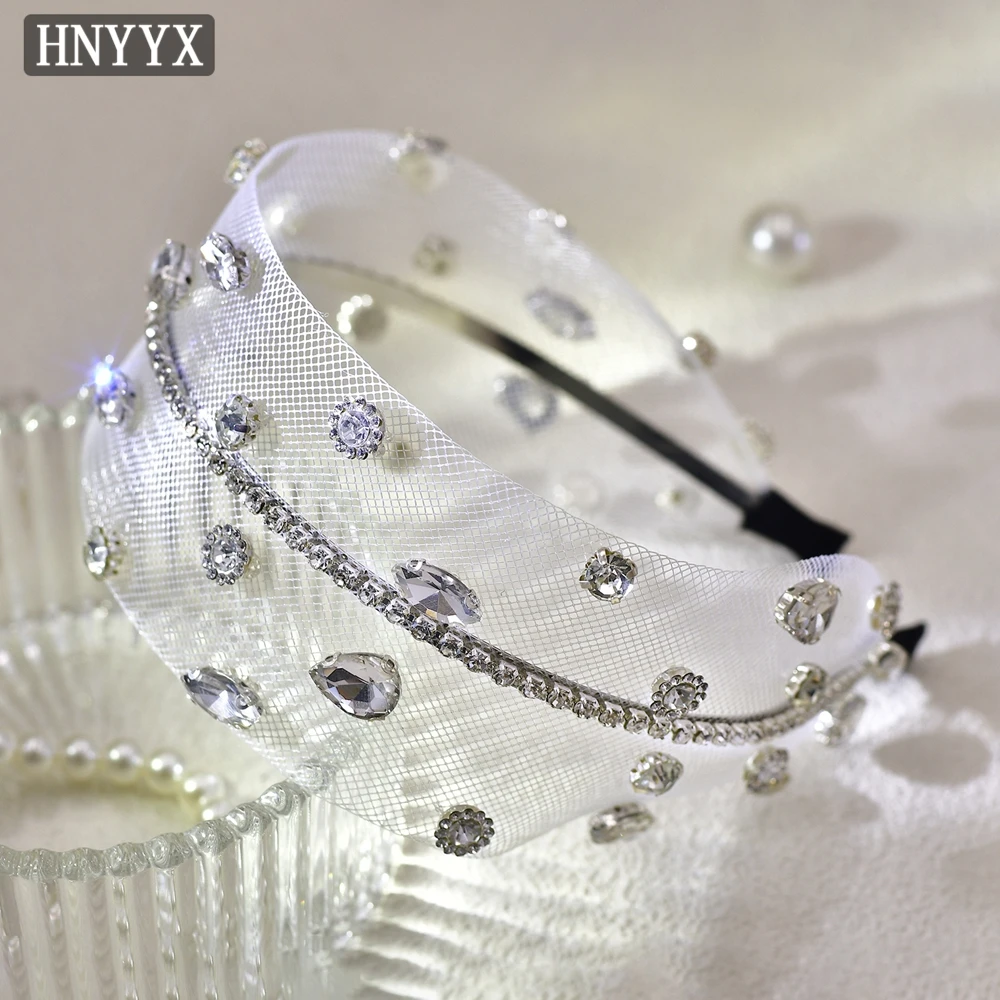 YunLaPan Handmade Lace Openwork Rhinestone Bride Hairband Bohemian Style Ladies Banquet Party Hair Accessories YXA04