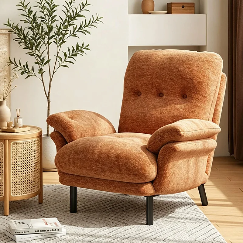 Balcony leisure chair reclining and sleeping fabric back chair retro lazy sofa