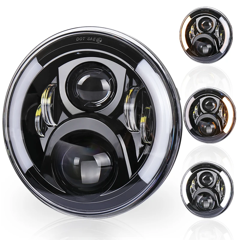 

STLF Motorcycle 50w Diecast Aluminum Motorcycle Headlight with Turn Signal Light 7 Inch Led Headlight for