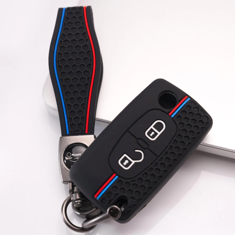 Smart Key Shell With Wrist Strap For Peugeot 107 206 207 307 308 407 607 807 3008 5008 Partner Expert For Citroen C2 C3 C4 C5 C6