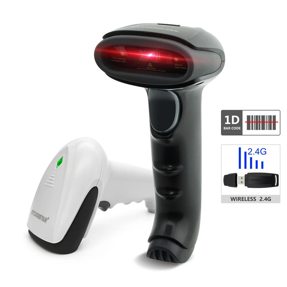GTCODESTAR 1D Bar Code Reader Scanner Handheld Portable Bar Code Reader 2.4G Scanning Gun Wireless Laser Barcode Scanner