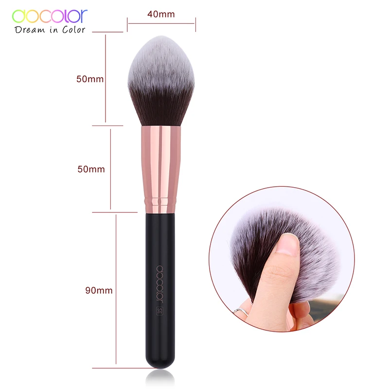 Docolor Single Professional Makeup Brushes Soft Foundation Contouring Highlight Black Powder Brush Beauty Make up Cosmetic Tools