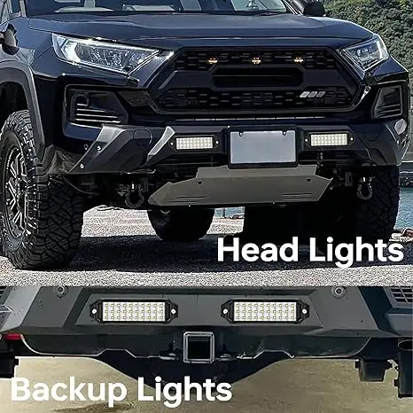 Embedded 40W bumper backup reverse-point off-road driving fog light strip with 6-inch LED light bar is suitable for trucks Golf