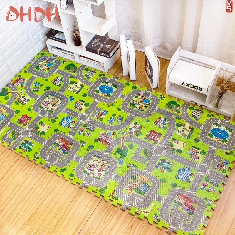 

Baby Play Mat 9pcs/lot Kids Carpet Playmat Children Rug Soft Floor Toys Road Traffic Soft Floor Home Decor EVA Kids Foam Puzzles