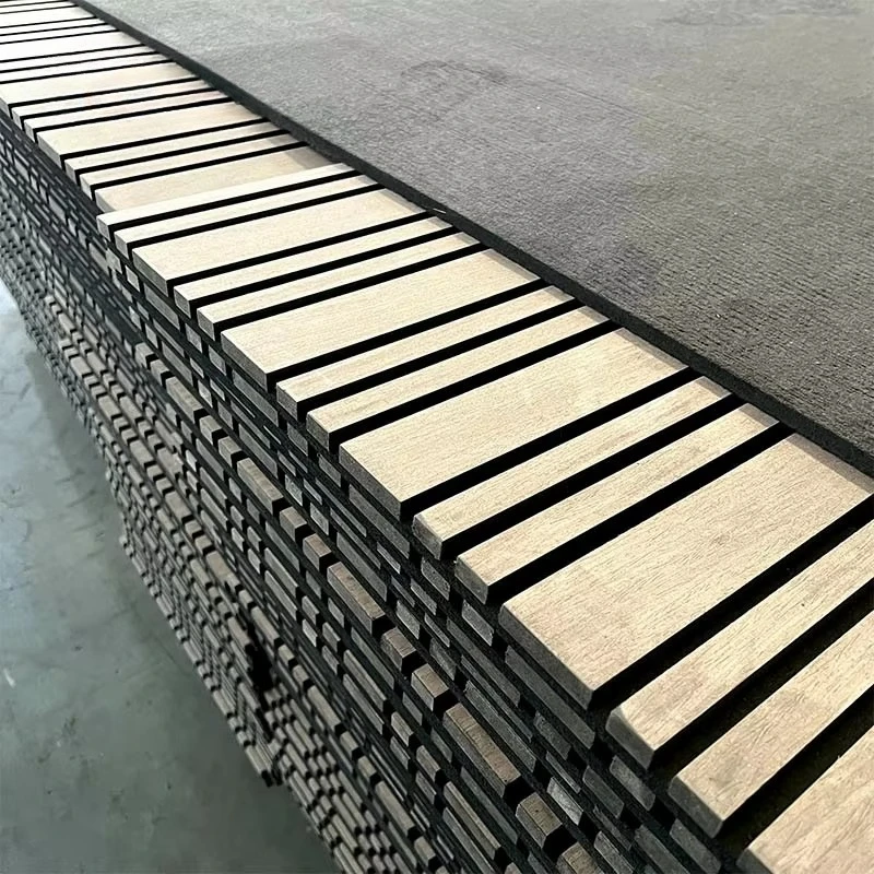 Panel Dinding Akustik Kayu Modern Interior Peredam Suara Dekorasi Panel Dinding Akustik