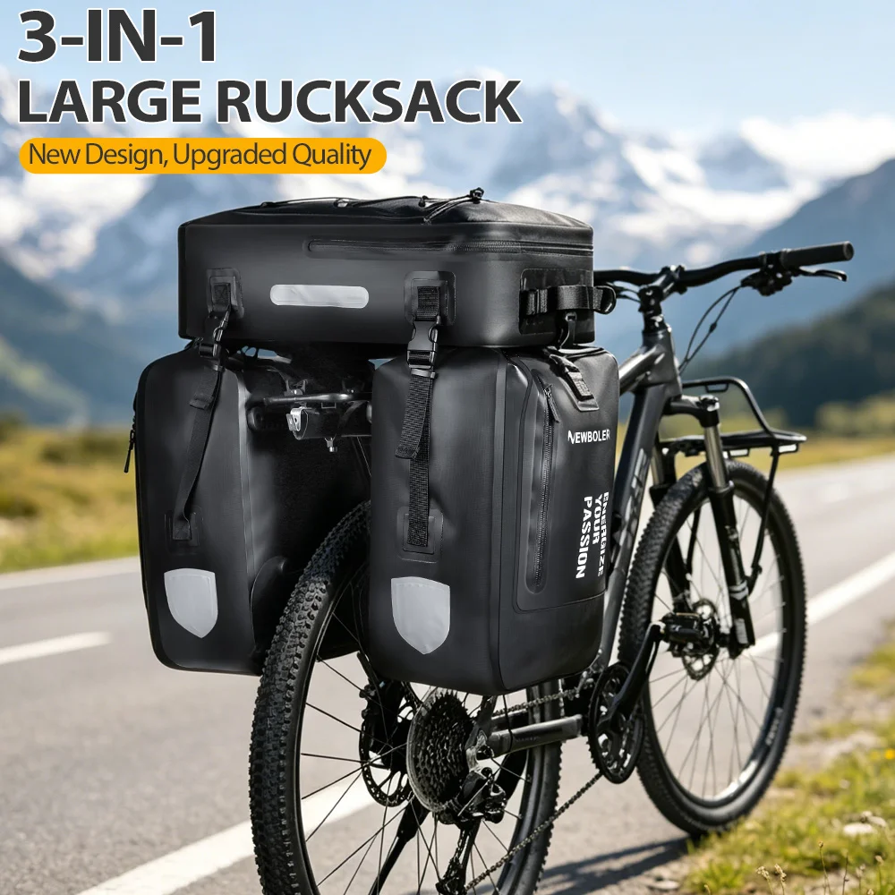 NEWBOLER Fahrradtasche 3 in 1 Fahrradtasche 74L Große Kapazität Wasserdichte Fahrradtasche Fahrrad-Gepäckträgertasche Fahrrad-Gepäcktasche – Detail 2