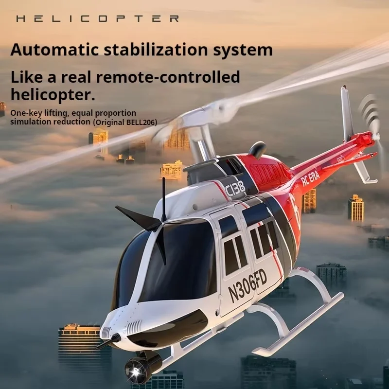 Beeldsimulatiemodel van Rc Era C138 Zeskanaals 3D Rolling Single Blade Rolroer Gratis op afstand bestuurbare helikopter Bel206