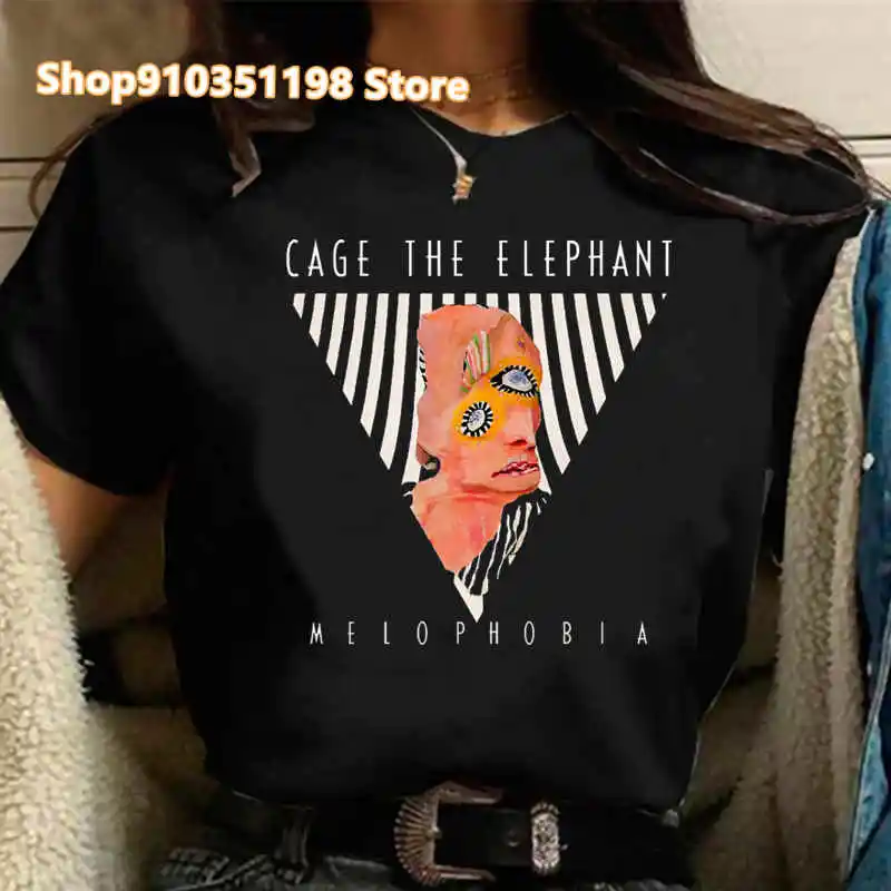 

Punk Clothes Cage The Elephant Classic T Shirt For Women Cage The Elephant Rock Band Short Sleeve Gift For Music Female T Shirt