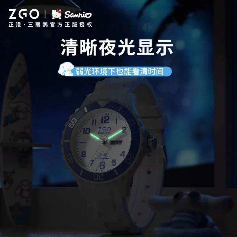 ZGO x Sanrio Hello Kitty Women Watch Waterproof Luminou Quartz Watch Girls Students Watches Ins Wrist Watch Birthday Gift 5341