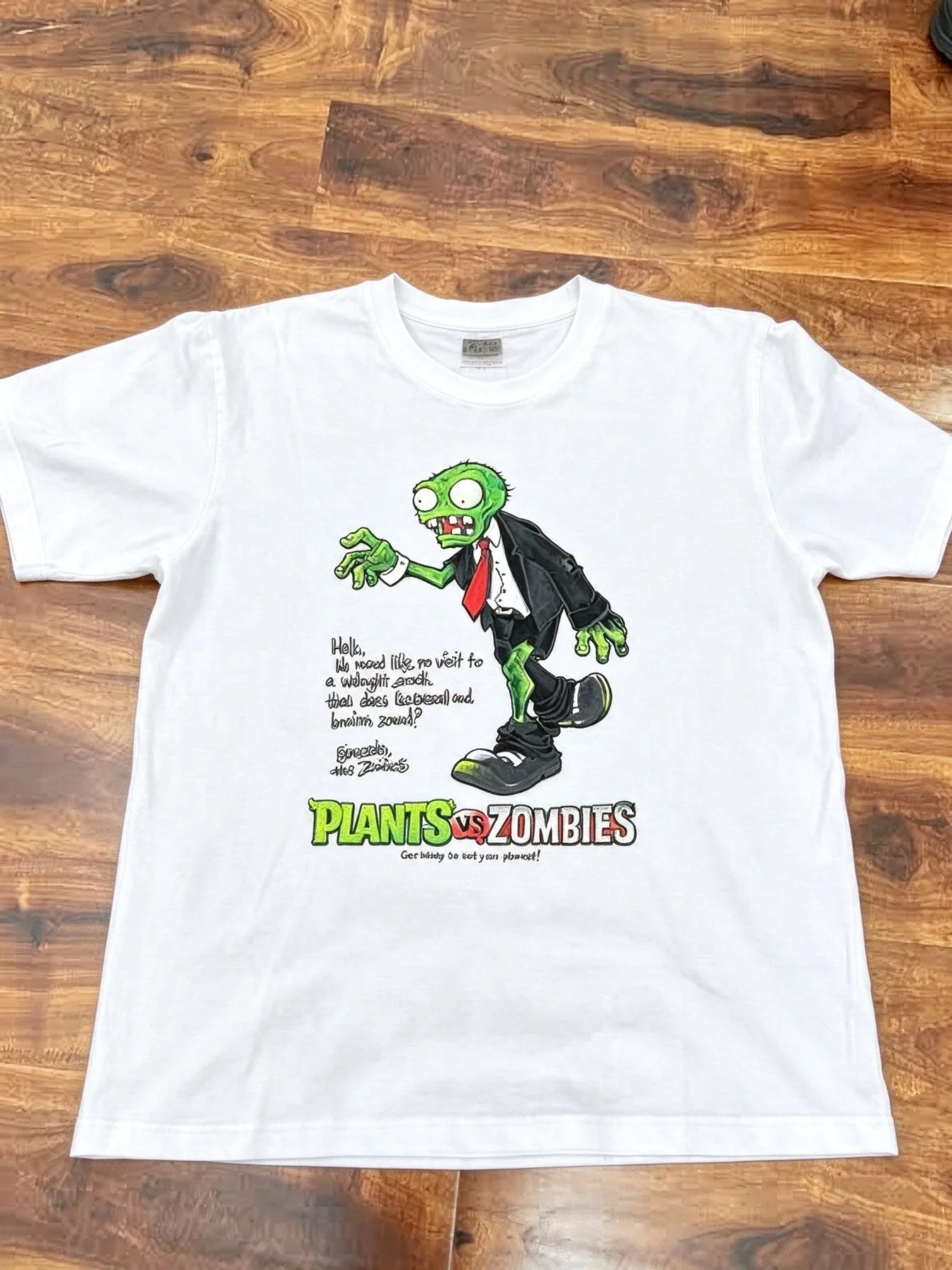 Plants Vs Zombies Brains Zombie Hand Game Graphic Tee T Shirt Men's Women's Unisex Cotton Retro Cool Oversized Short Sleeve Top