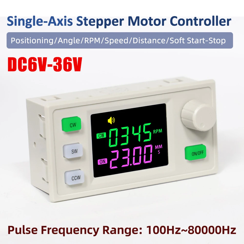 

XY-SMH Single-Axis Stepper Motor Controller DC 6-36V 100Hz~80000Hz Motor Speed Controller With Power-Off Memory Function