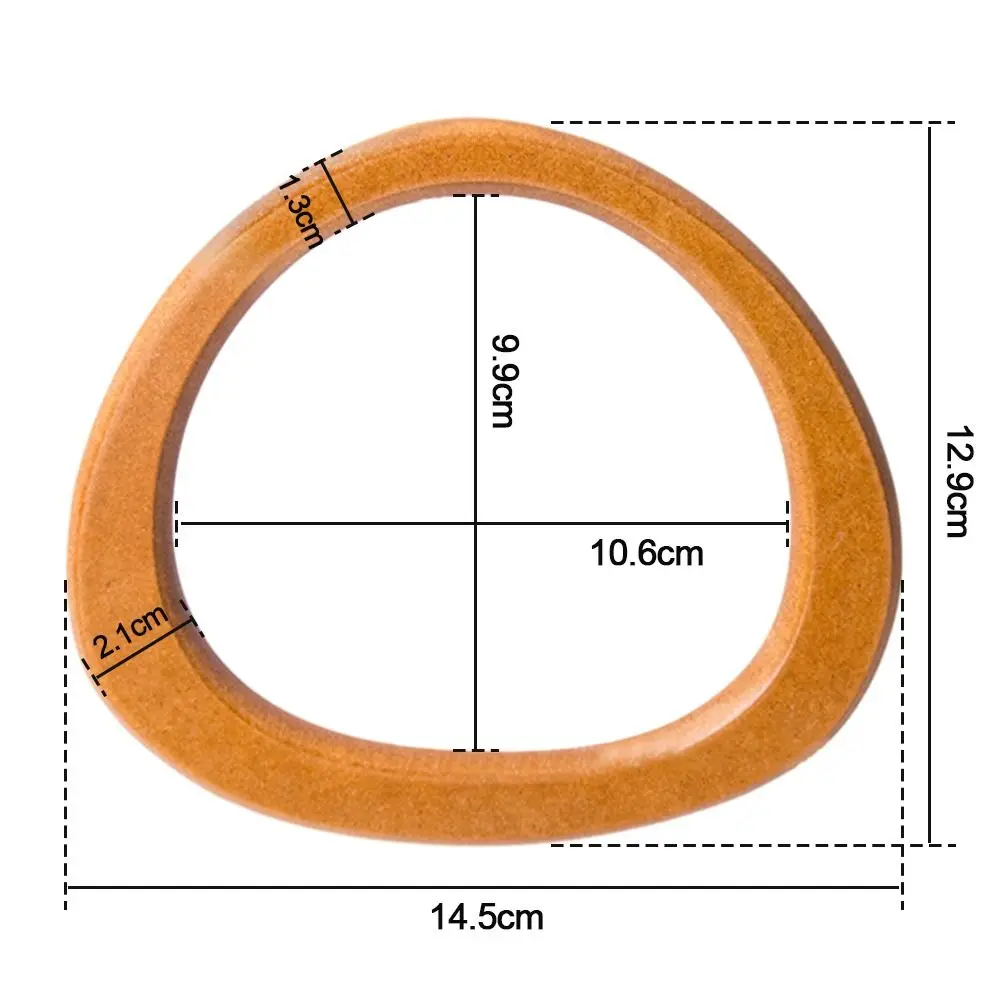 14.5cm D-shaped Wooden Bag Handle Ring Handbag Handles Replacement DIY Handmade Purse Luggage Handcrafted Accessories