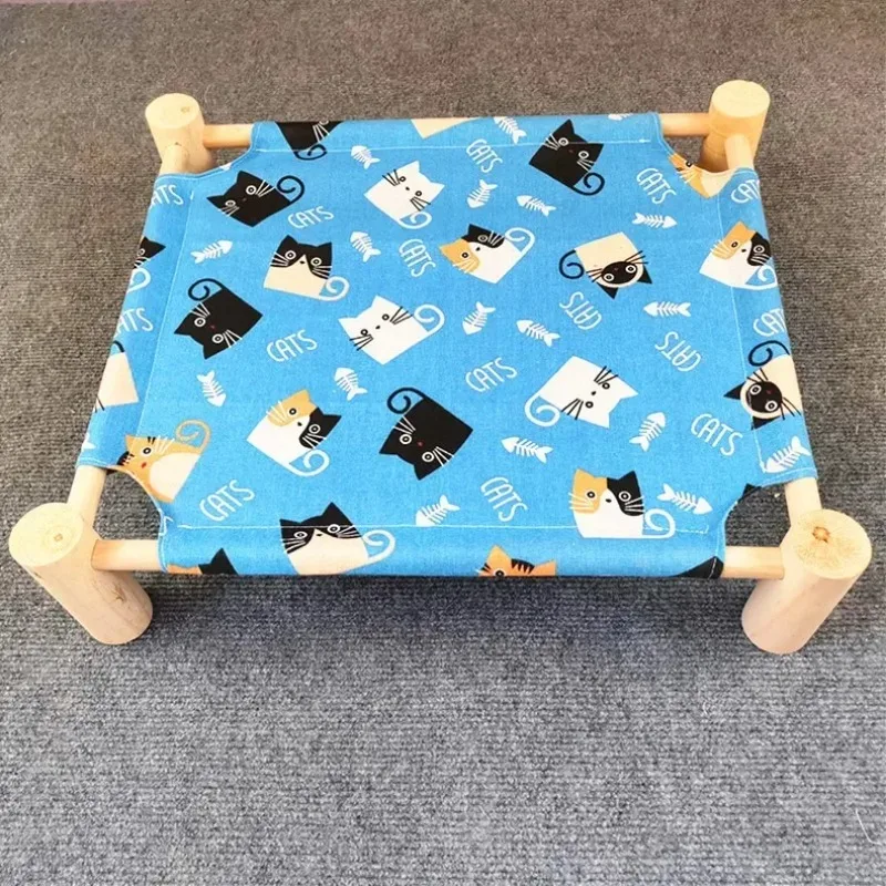 

New Creative Solid Wood Off The Ground Mattress for All Seasons Universal Pet Marching Bed Wooden Dog Bed Cat Suspended Hammock