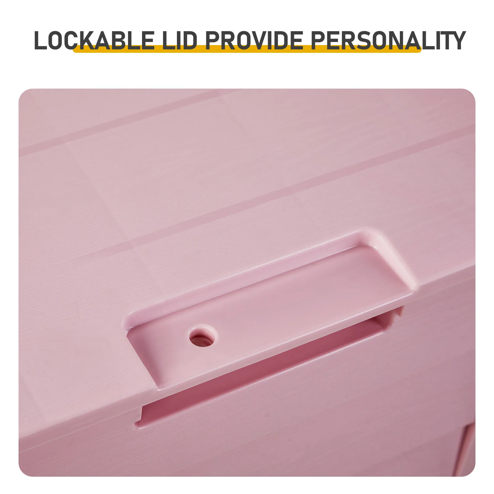 Outdoor Garden Plastic Storage Box with Two Wheels, Lockable for Added Security (padlock Not Included), Moulded Handles