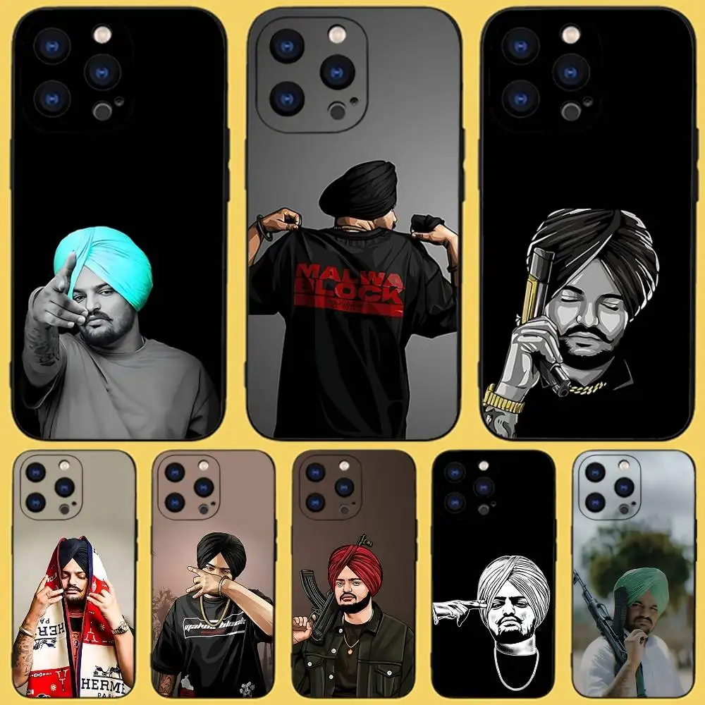 

S-Sidhu Moose W-Wala Phone Case For iPhone 17,16,15,14,13,12,11,Pro,Max,Plus,X,XS,SE4,E,Mini,Soft Black Case