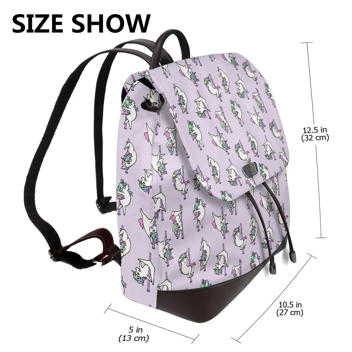 Unicorn Pole Dancing Club Bookbag School Student Bags Hiking Travel Daypack for Women Fashion Derma Backpack