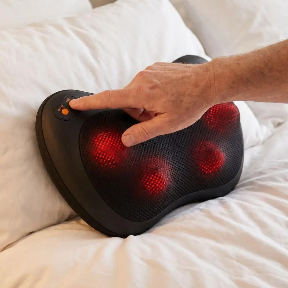 With Heat Back Massager Kneading 3D Simulation Neck Massage Pillow Deep Tissue Multifunctional Cervical Massage Pillow Full Body