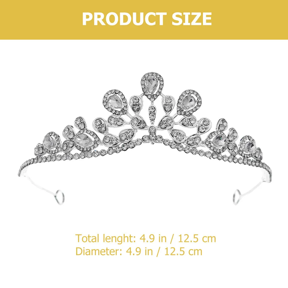 Rhinestones Crown Wedding Bride Headpiece Delicate Bridal Hair Accessory Photography Prop Tiara for Women Queen Crown