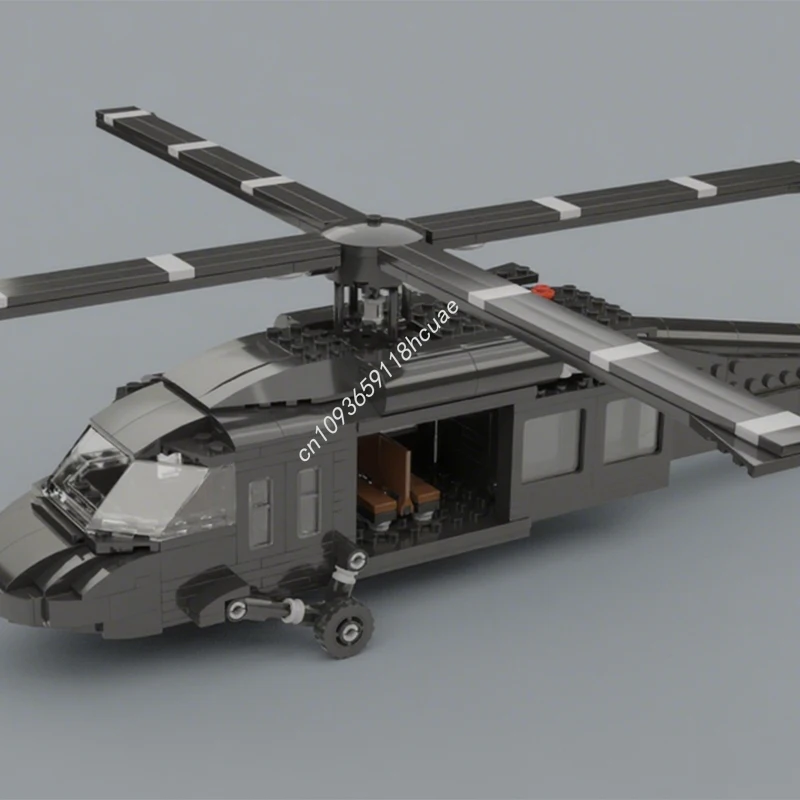 545 pz MOC Black Hawk Elicottero Legoland Aeroporto Building Blocks Regalo Di Natale Avanzato FAI DA TE Creativo Perfetto Entusiastico
