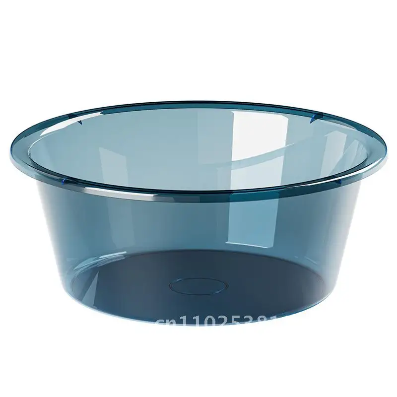 

Large Medium Small Thickened Plastic Washbasin Transparent Blue for Household Clothes Washing Student Dormitory Foot Wash Baby