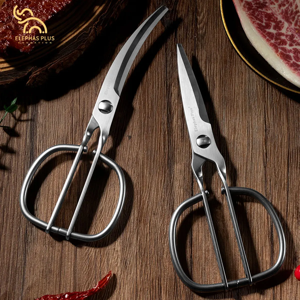 Heavy Duty Kitchen Scissors - Full Stainless Steel Detachable Kitchen Shears for Cutting Meat, Poultry, Multi-Purpose Tool