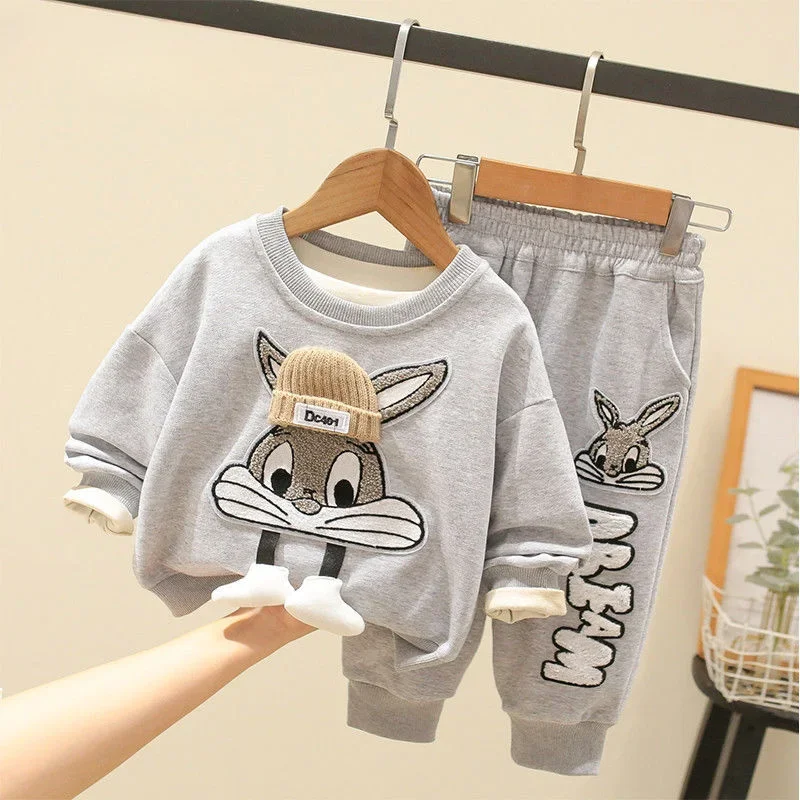 

Autumn Kid Boy Clothes Set Cartoon Printed Sweatshirts Pullover Top and Pants Bottom 2pcs Suit Children Girls Outfits Tracksuits
