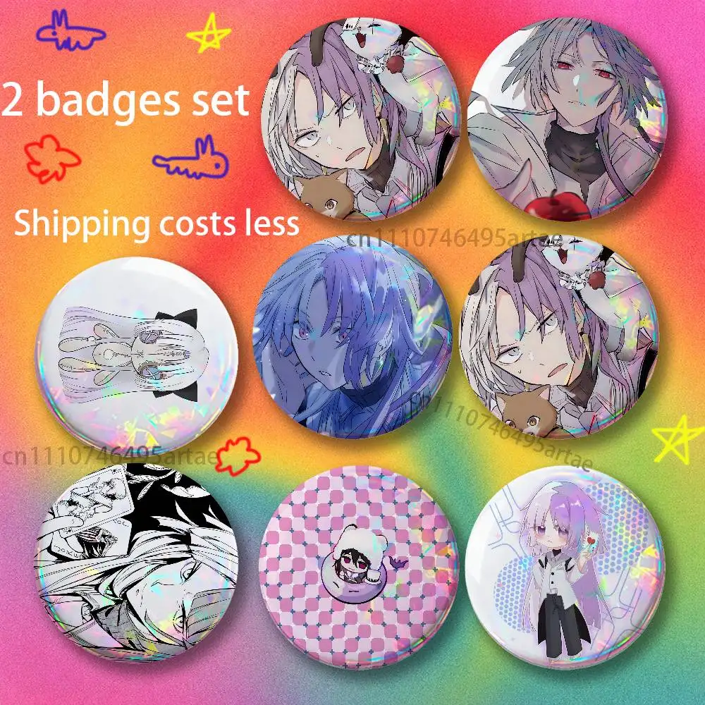 Sigma BSD Bungo Stray Dogs – broches pour accessoires de sac à dos, épingles rondes en émail de 25, 32, 44, 58, 75mm, ensemble de 2 pièces, badge de dessin animé
